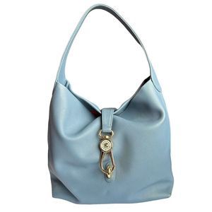 Rare Dooney & Bourke Pebble Grain Large Logo Lock Sac Blue